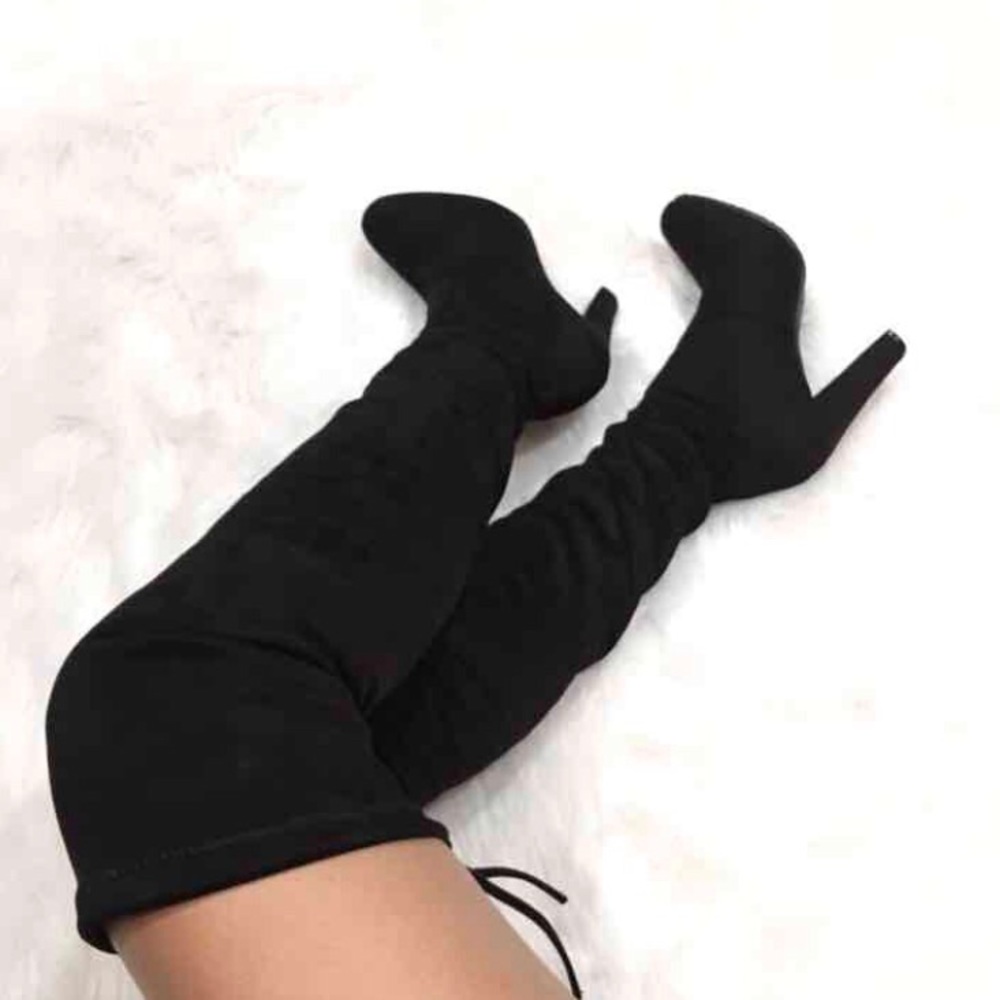 ❤️SALE❤️ Black over the knee suede high heel boots - Picture 3 of 3